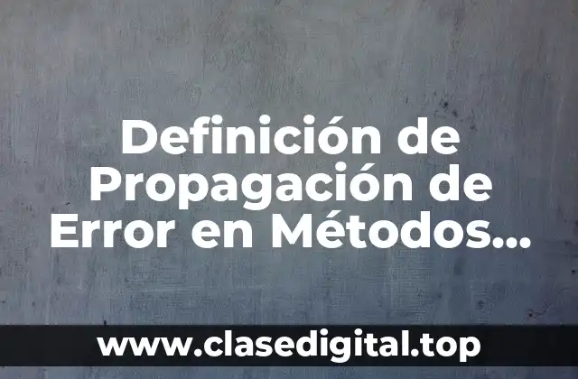 Definición de Propagación de Error en Métodos Numéricos