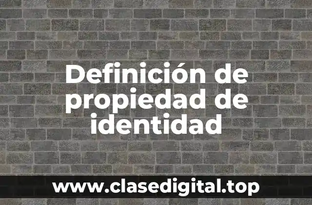 Definición técnica de propiedad de identidad