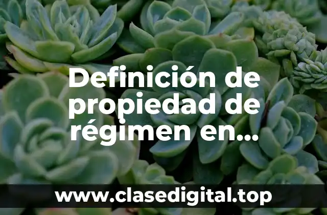 Definición de propiedad de régimen en condominio