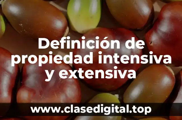 Definición de propiedad intensiva y extensiva