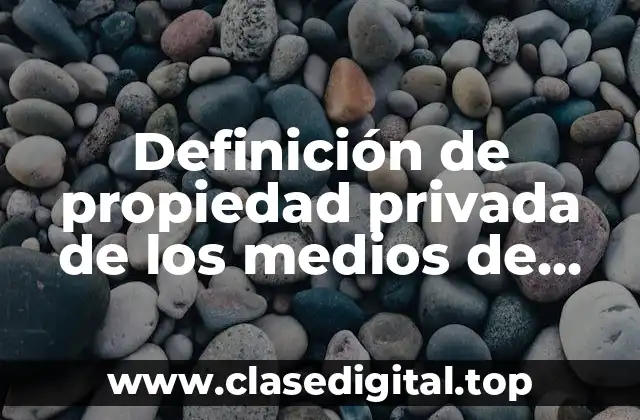 Definición de propiedad privada de los medios de producción