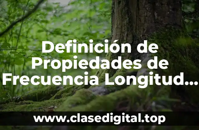 Definición Técnica de Propiedades de Frecuencia Longitud Velocidad y Amplitud
