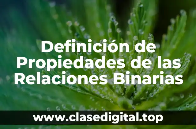 Definición de Propiedades de las Relaciones Binarias