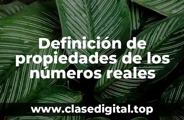 Definición técnica de propiedad de números reales