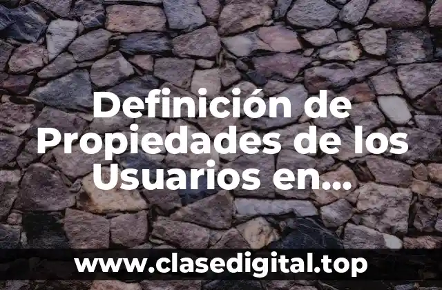 Definición de Propiedades de los Usuarios en Informática