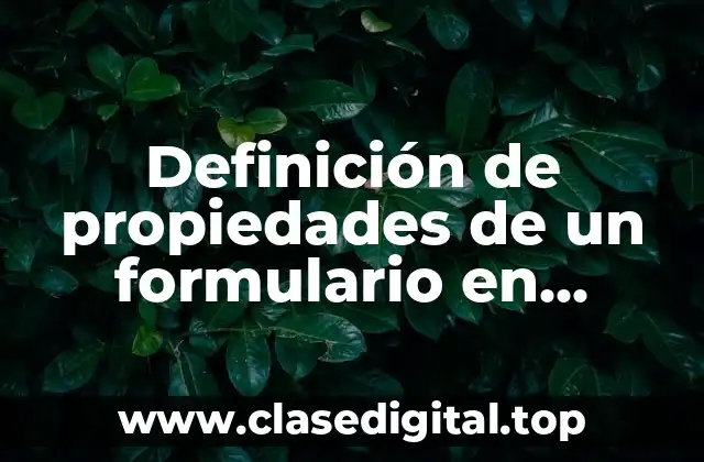 Definición de propiedades de un formulario en Access