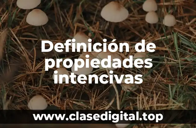 Definición de propiedades intencivas