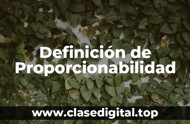 Definición de Proporcionabilidad