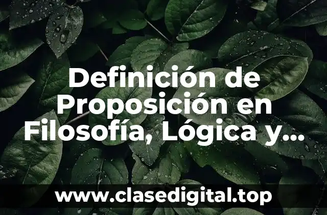 Definición técnica de proposición