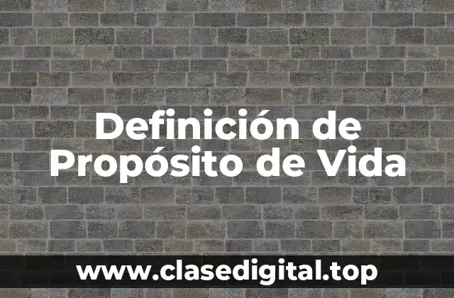Definición de Propósito de Vida