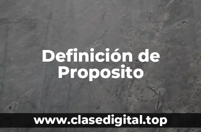Definición de Proposito