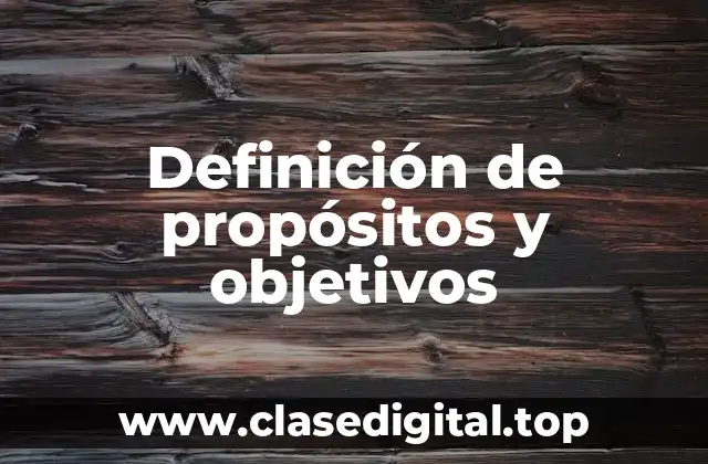 Definición de propósitos y objetivos
