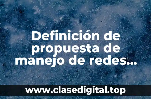 Definición de propuesta de manejo de redes sociales