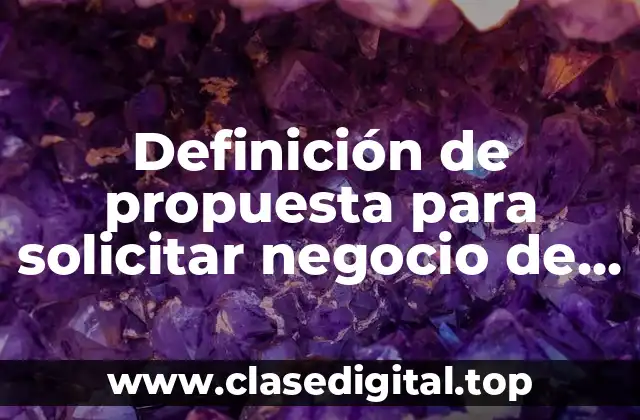 Ejemplos de propuesta para solicitar negocio de comida