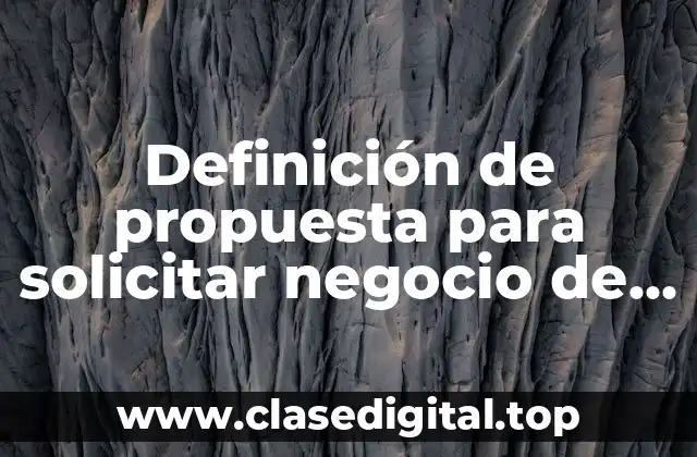 Ejemplos de propuestas para solicitar negocio de comida y bebidas