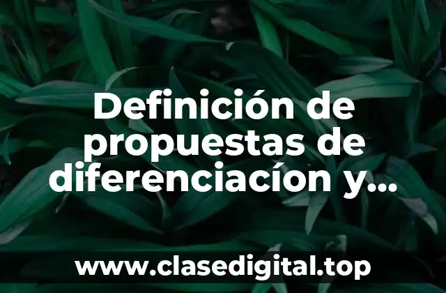 Definición de propuestas de diferenciacíon y originalidad en una empresa