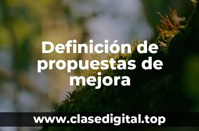 Definición de propuestas de mejora