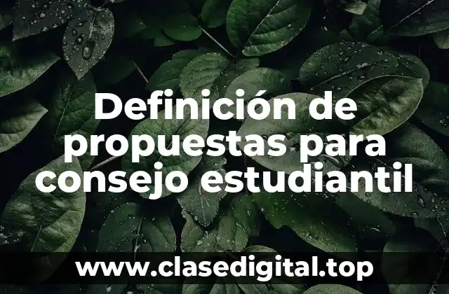 Definición de propuestas para consejo estudiantil