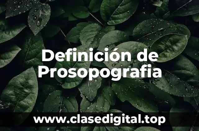 Definición de Prosopografia