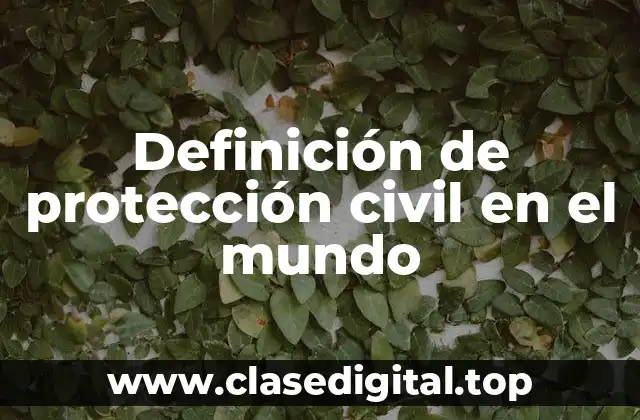 Definición de protección civil en el mundo