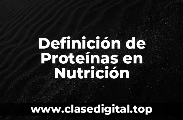 Definición de Proteínas en Nutrición