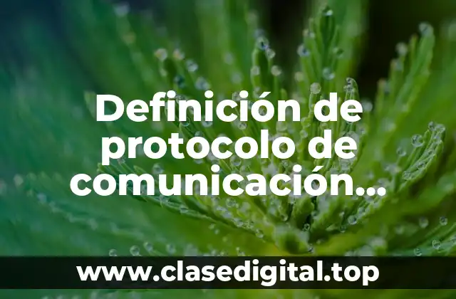 Definición de protocolo de comunicación TCP/IP