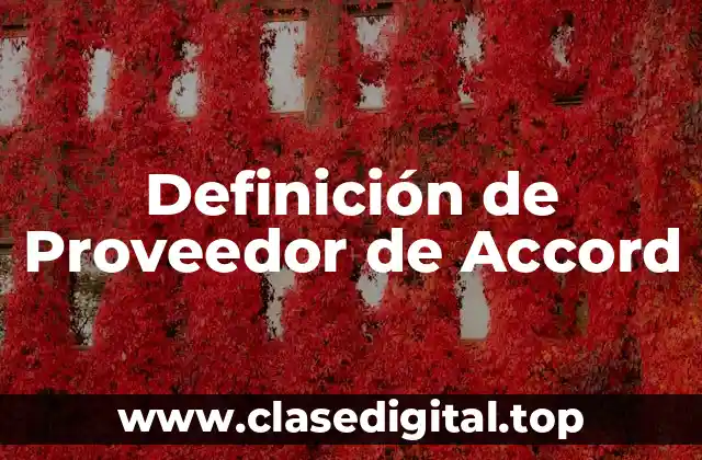 Definición de Proveedor de Accord