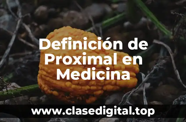 Definición de Proximal en Medicina