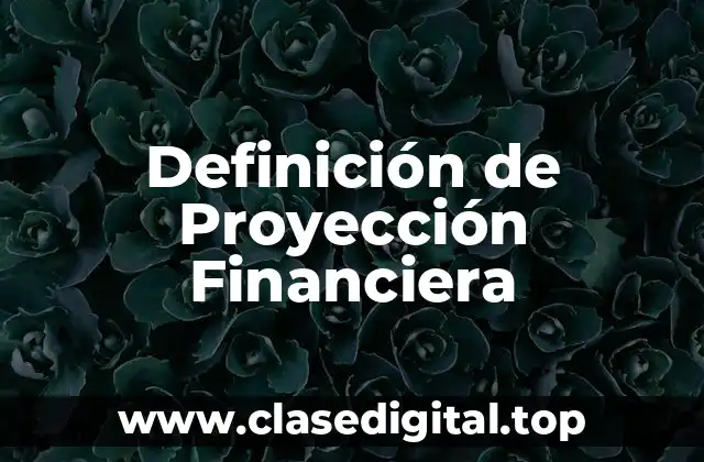 Definición Técnica de Proyección Financiera
