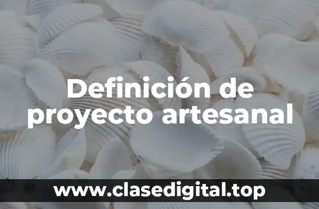 Definición de proyecto artesanal