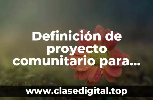 Definición de proyecto comunitario para primaria