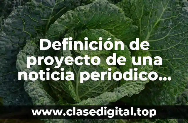 Definición de proyecto de una noticia periodico para niños