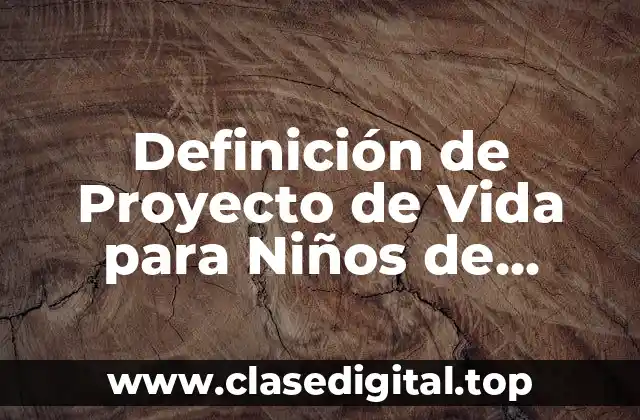 Definición técnica de Proyecto de Vida para Niños de Primaria