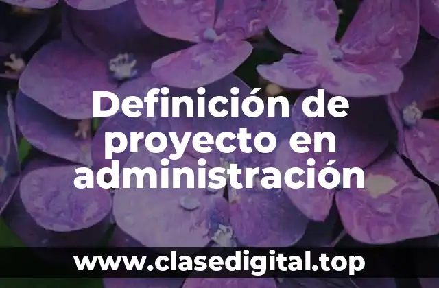 Definición de proyecto en administración