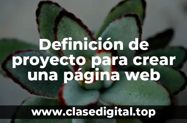 Definición de proyecto para crear una página web