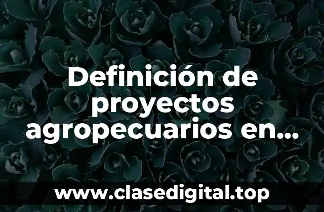 Definición de proyectos agropecuarios en México