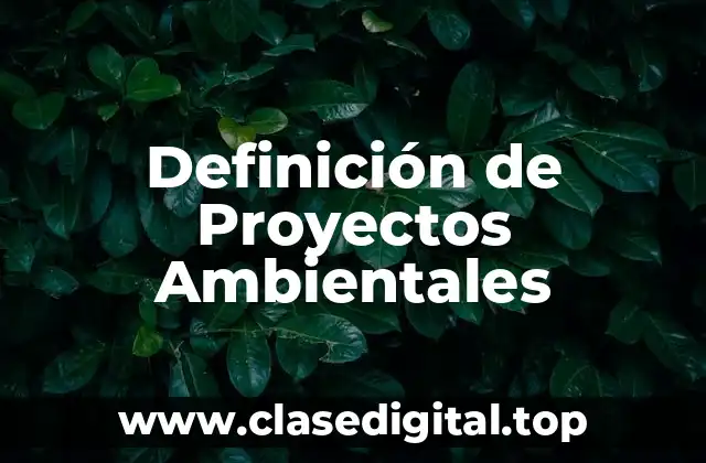 Ejemplos de Proyectos Ambientales