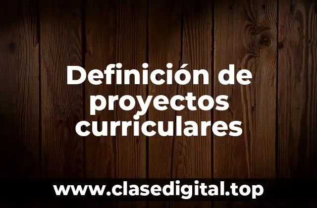 Definición de proyectos curriculares