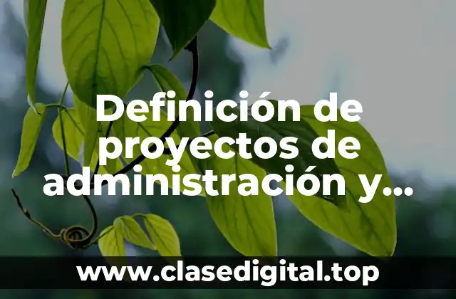 Definición de proyectos de administración y finanzas