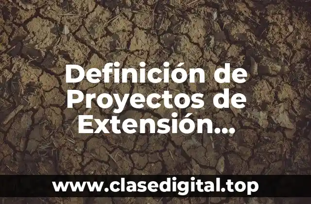 Definición de Proyectos de Extensión Universitaria