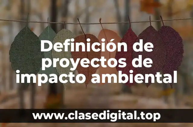Definición de proyectos de impacto ambiental