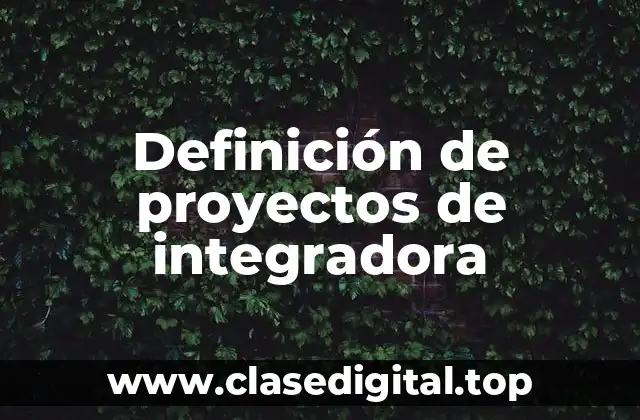 Definición de proyectos de integradora