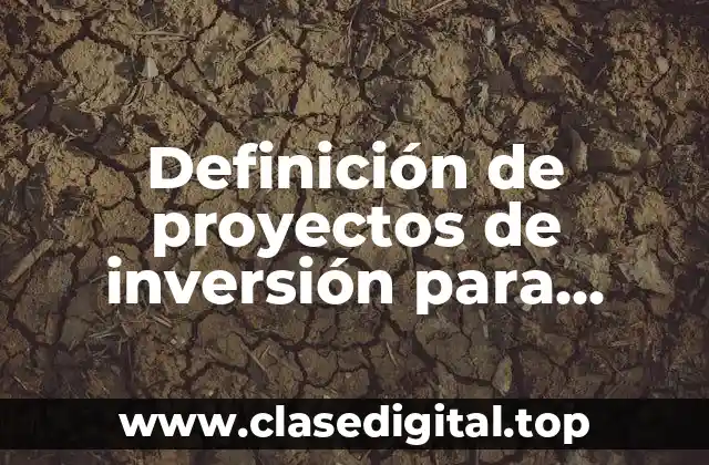 Definición de proyectos de inversión para estudiantes