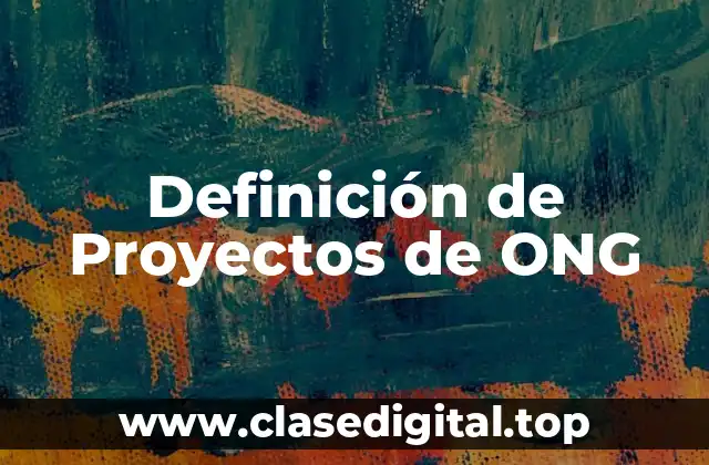 Definición de Proyectos de ONG