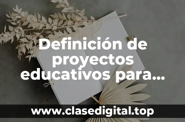 Definición de proyectos educativos para niños