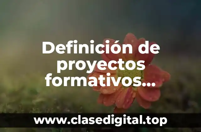 Definición de proyectos formativos integradores