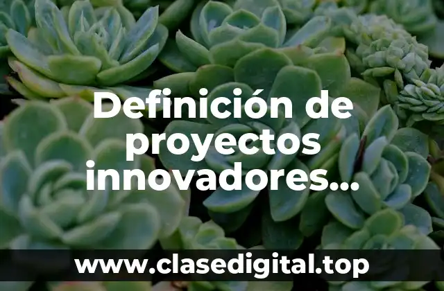 Definición de proyectos innovadores educativos