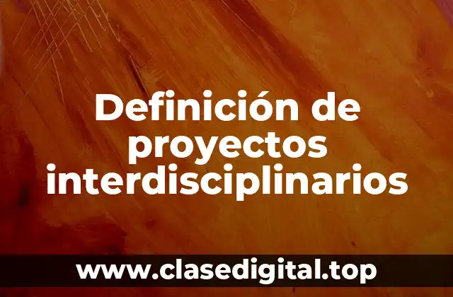 Definición de proyectos interdisciplinarios