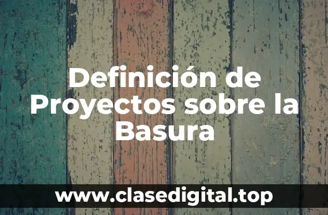 Definición de Proyectos sobre la Basura