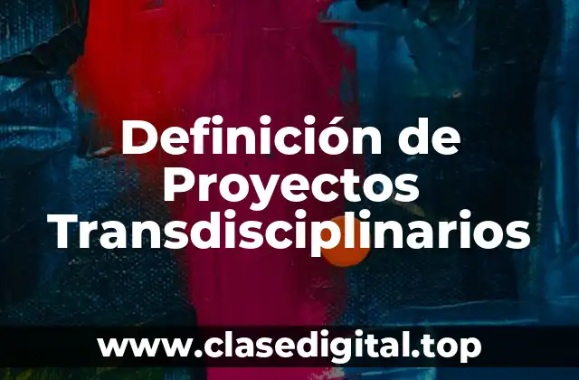 Definición de Proyectos Transdisciplinarios